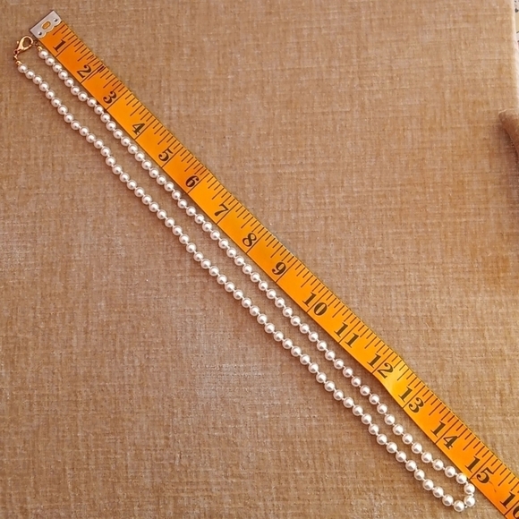 Gold Tone Faux Pearl Long Necklace - Picture 6 of 8